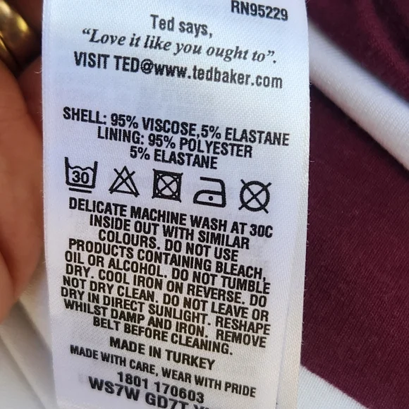 TED BAKER Womens Yuni Rowing Dress Small Blue Maxi Nautical Striped Summer Lined - Picture 5 of 7